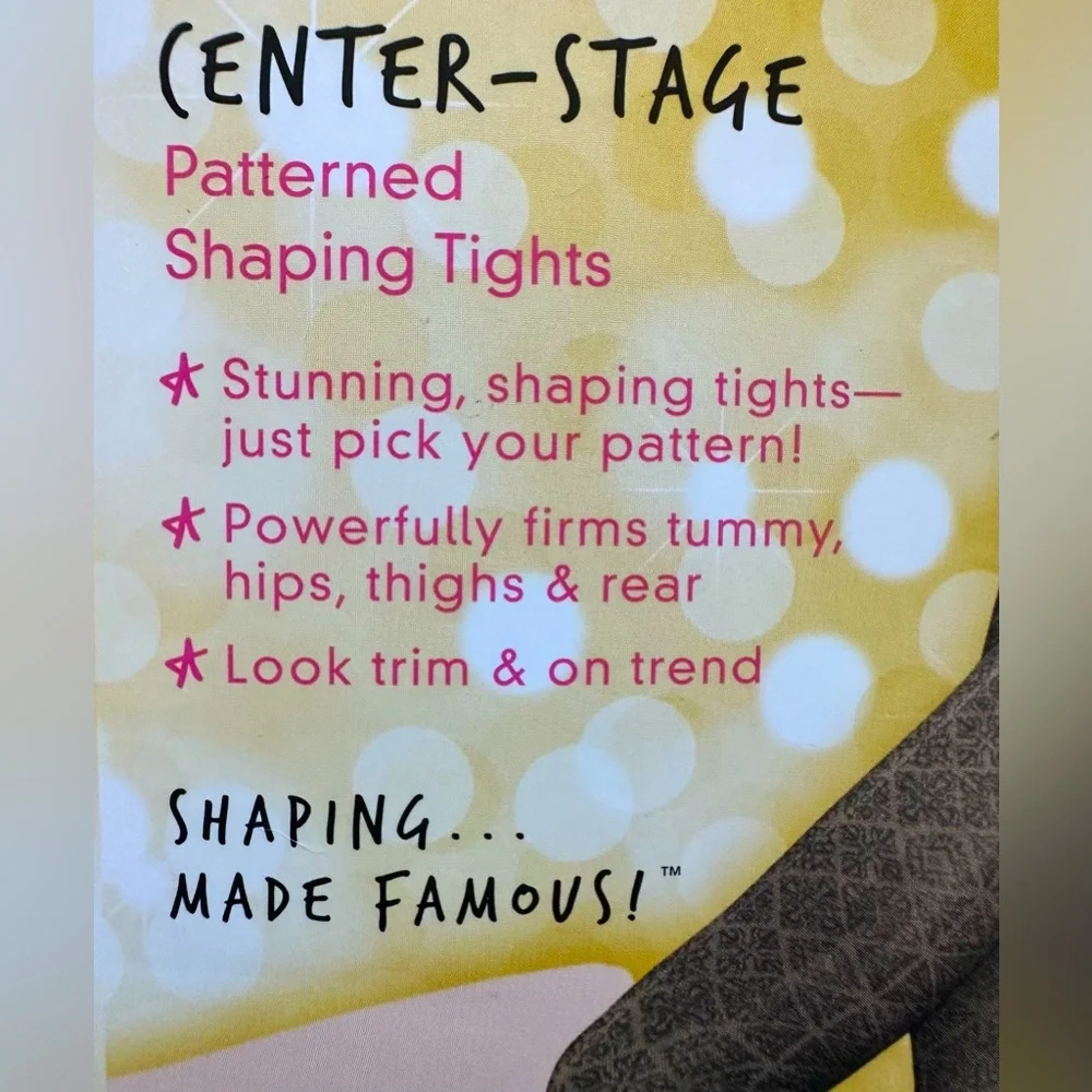 Spanx Star Power Center-Stage Patterned Shaping Tights  - NIP